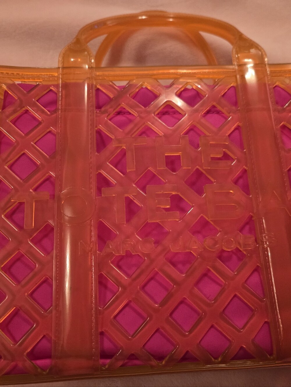 Marc Jacobs Vibrant Orange and Pink Jelly Tote NWT - Picture 13 of 13